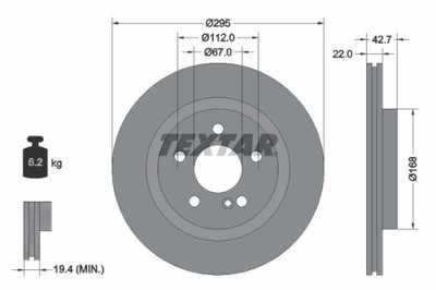 2 PIEZAS DISCO DE FRENADO DB PARTE TRASERA C117/X117 2,0-2,2 CDI 14- 92286903  