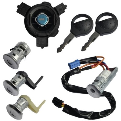 Набор замок зажигания замки крышка peugeot 206 фото №1