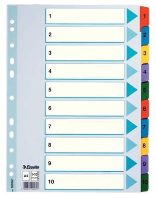 Przekładka Kartonowa Esselte Mylar 1-10 10 Kart