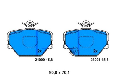 Гальмівні колодки гальмівні smart перед 0,6 0,7 0,8 98- fortw фото №1