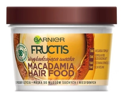 Garnier fructis maska do włosów 3w1 olejki z orzechów macadamii 390ml