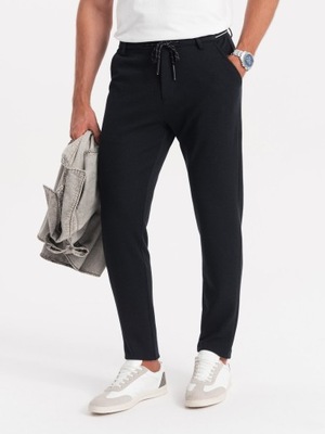Dzianinowe spodnie męskie czarne V4 P0116 S