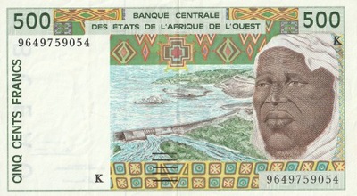 500 FRANKÓW BCEAO -K- SENEGAL 1991 P.710Ka