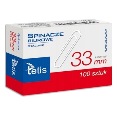 SPINACZE BIUROWE OKRĄGŁE 33mm 100szt GS140-C TETIS