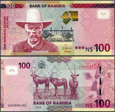 Namibia - 100 dolarów 2018 * P14b * antylopy oryks