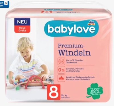 Babylove Pieluchy XXL 8 18+ 28szt