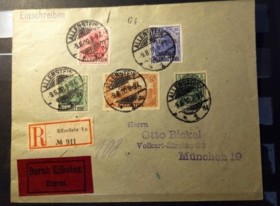 Plebiscyt Olsztyn 1920 . List R-ka z Olsztyna do Monachium Gw. Gruber !!!
