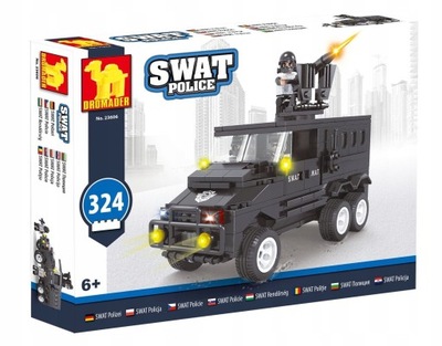 Klocki Policja 324 el. pojazd SWAT ciężarówka policyjna DROMADER