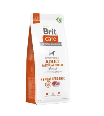 BRIT CARE ADULT MEDIUM 12KG LAMB RICE + GRATISY