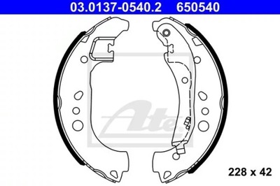 03.0137-0540.2/ATE ZAPATAS DE TAMBOR HAM.AUDI SEAT VW  