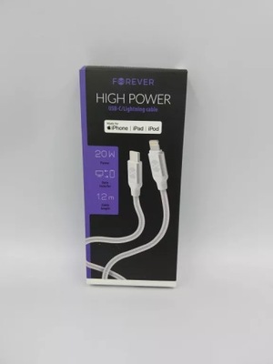 Kabel Forever USB typ C - Apple Lightning 1,2 m biały