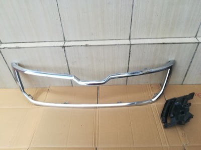 Хром решітка радіатора решітка skoda kodiaq 17- оригінальний номер + напрямна решітка фото №1