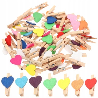 100pcs small heart circulating wooden clothes pins