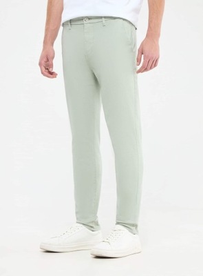 TERRANOVA jasne zielone spodnie slim chino elastyczne W31 82cm