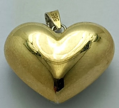 Złota zawieszka Serce - rodowana, pr. 585, 1,50 g