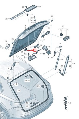 Audi q3 f3 rear lid lock трос кабель 83a827535 original фото №1