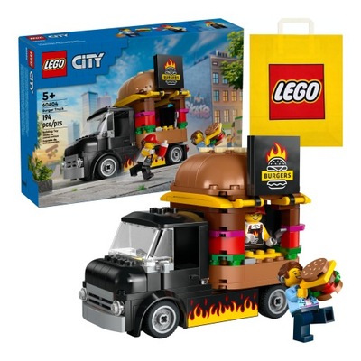 LEGO City - Ciężarówka z Burgerami (60404) + Torba Prezentowa LEGO