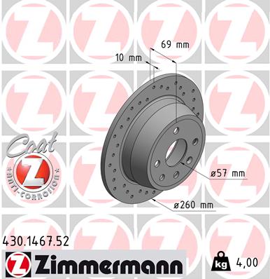 ZIMMERMANN 430.1467.52 DISCO DE FRENADO  