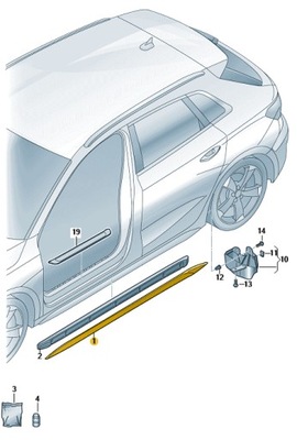 Молдинг порог правая audi a3 8y aso оригинал фото №1