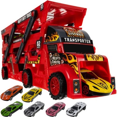 Zestaw cCężarówka TIR z 6 autami dla Dzieci