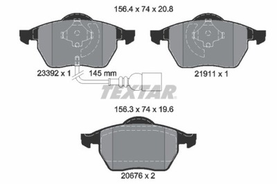 ZAPATAS DE FRENADO VW PARTE DELANTERA A3/GOLF 4/TT/OCTAVIA/LEON 1 130-230KM/QUATTRO/4MO  