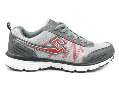 BUTY SPORTOWE WYGODNE PÓŁBUTY A8638 GREY/RED r 42