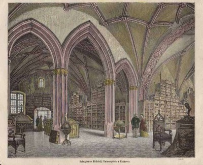 Kraków. Sala główna Biblioteki Uniwersytetu 1871