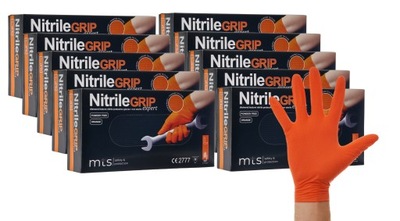 NitrileGrip rękawice rękawiczki nitrylowe ochronne pomaranczowe M 500szt