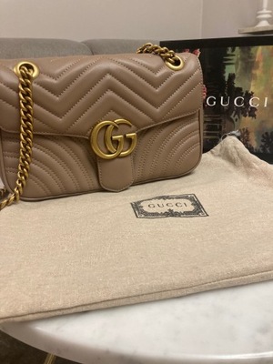 Gucci beżowa skórzana torebka