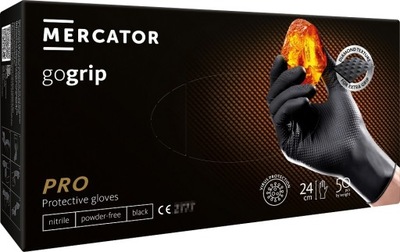 Rękawice nitrylowe Mercator GoGrip Black 50 sztuk rozmiar L