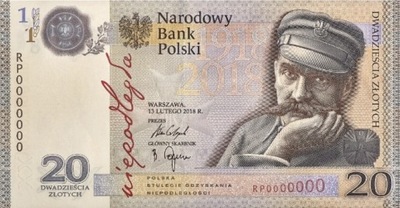 20 zł - Niepodległość - Piłsudski - 2018