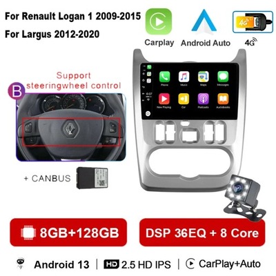 NAVEGACIÓN GPS ANDROID RADIO DE AUTOMÓVIL CARPLAY PARA RENAULT LOGAN 1 SANDERO 09-15  