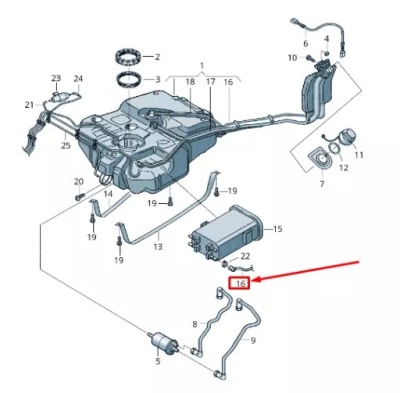 Vw caddy iv sa mk6 двигатель вентиляционный клапан line 2k3201931 фото №1