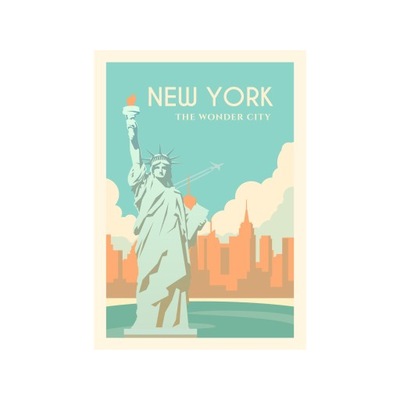 Plakat Miasta New York Statua Wolności USA Stany Zjednoczone 50X70 cm