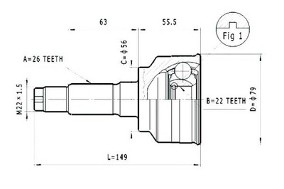 Шарнір привід. зовнішній. kia sephia statim фото №1