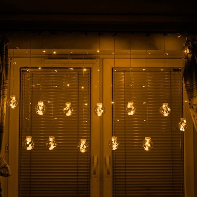 Lampki LED kurtyna kule wiszące 3m 108LED ciepły biały