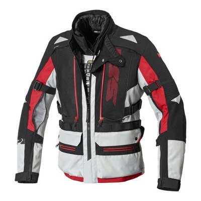 TEKSTYLNA CHAQUETA MOTOCICLETA SPIDI ALLROAD ICE/RED SZARY/CZERWONY REGALO  