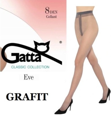 Rajstopy Gatta Eve lycra 8den r. 4 Grafit