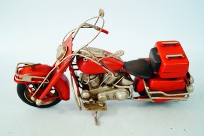 METALOWY POJAZD - Czerwony motocykl motor