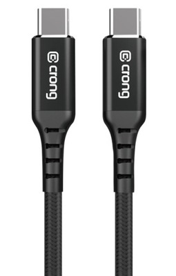 CRONG ARMOR LINK - KABEL 25CM 60W 3A USB-C DO USB-C FAST CHARGING (CZARNY)
