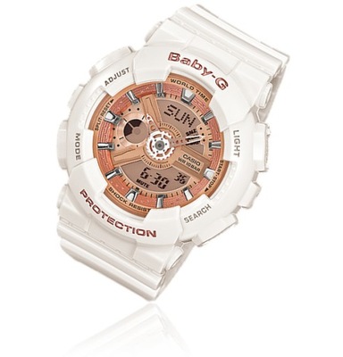Biały zegarek damski Casio Baby-G BA-110 + Grawer