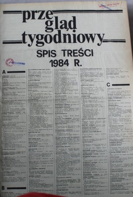 Zbiór Przeglądu tygodniowego 1984