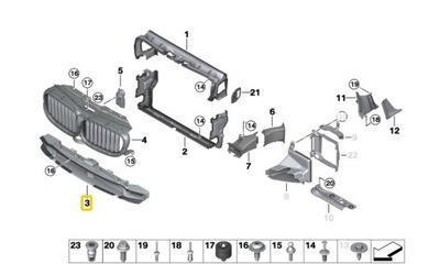 BMW G30 G31 ПОВІТРОВІД КАНАЛ ПОВІТРЯ НИЖНІЙ 7497285 OE