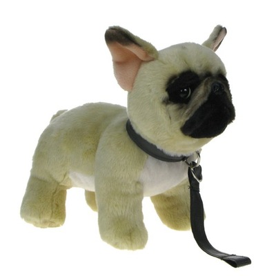 Pluszowe ZOO: Maskotka Piesek buldog na smyczy 26cm (92711)