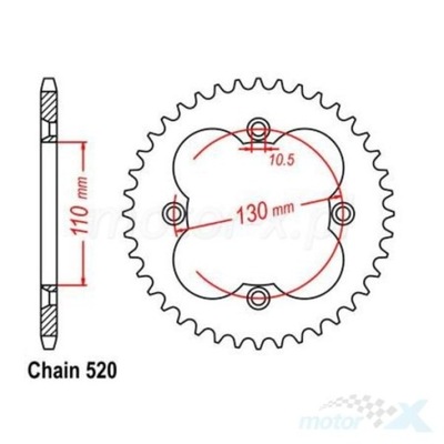 ЗУБЧАТКА ЗАДНЯЯ JT 39-ЗУБОВ TRX 400 1999-2008