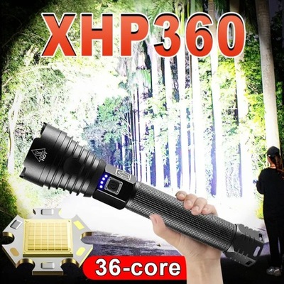 XHP360 Led latarka 26650 latarka akumulatorow