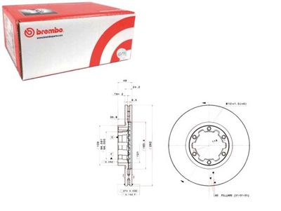 DISKAI STABDŽIŲ 2SZT. PRIEK. NISSAN ATLEON 09.00- BREMBO 