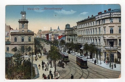 Warszawa - Ulica Dworzec i Tramwaj - ok1915