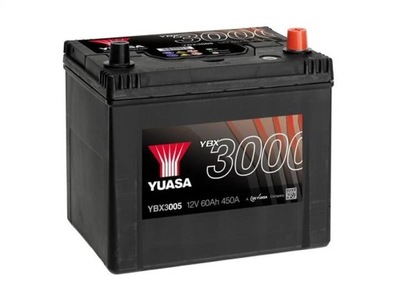 АКУМУЛЯТОР YUASA YBX3000 SMF 12V 60AH 450A(EN) R+