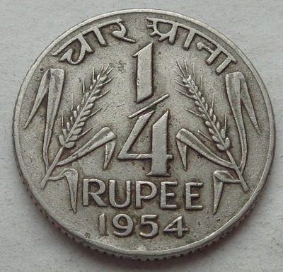 INDIE - 1/4 rupii - 1954